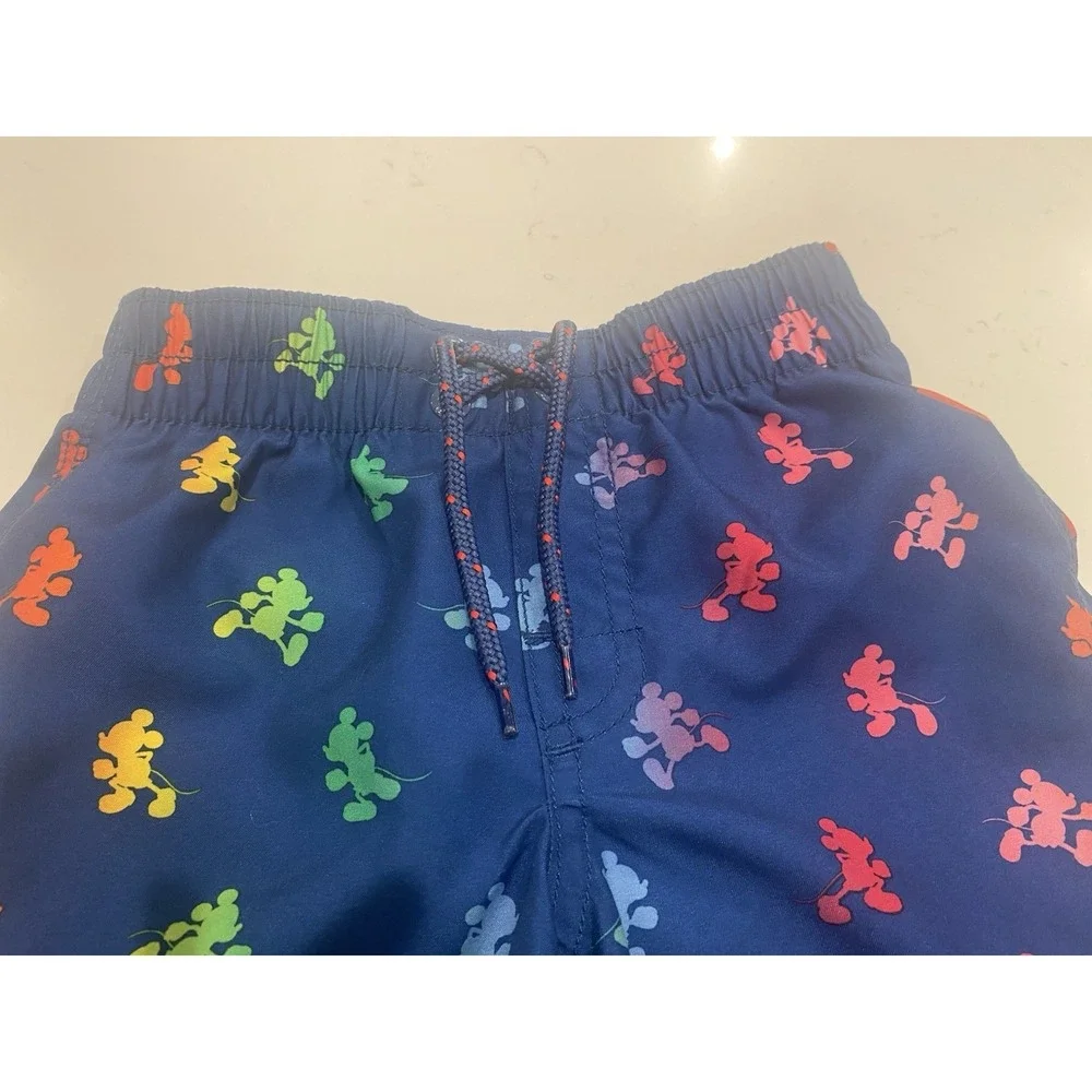 Adorable Baby GAP x Disney Mickey‎ Mouse Swim Trunks Size 4T | Rainbow Print